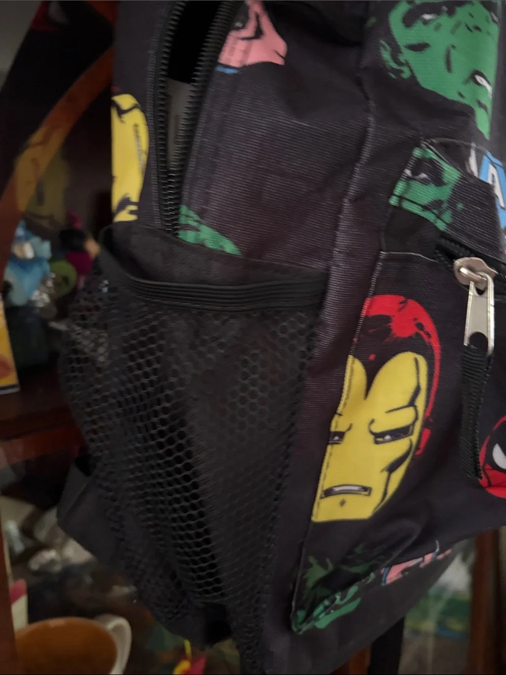Marvel Kids Backpack with Multi-Color Superhero Faces